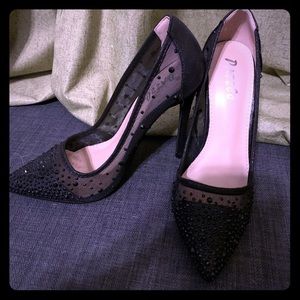 Rine stone black heals - worn once
